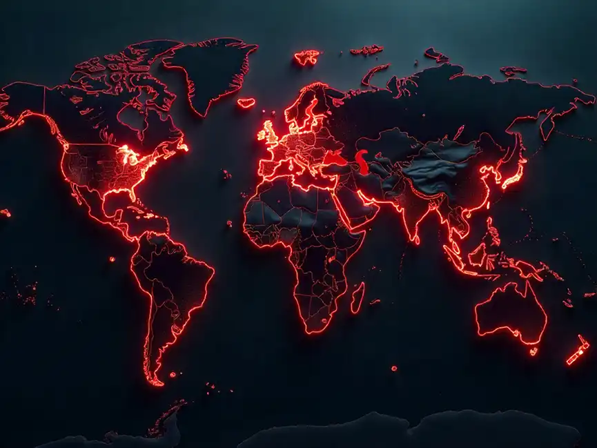 World map highlighting potential triggers of World War 3