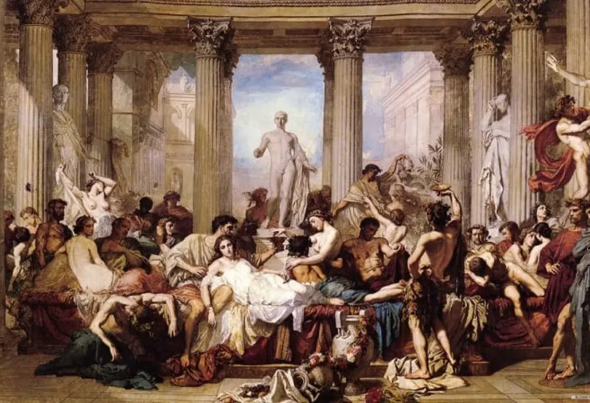 Roman banquet with wine and social activities