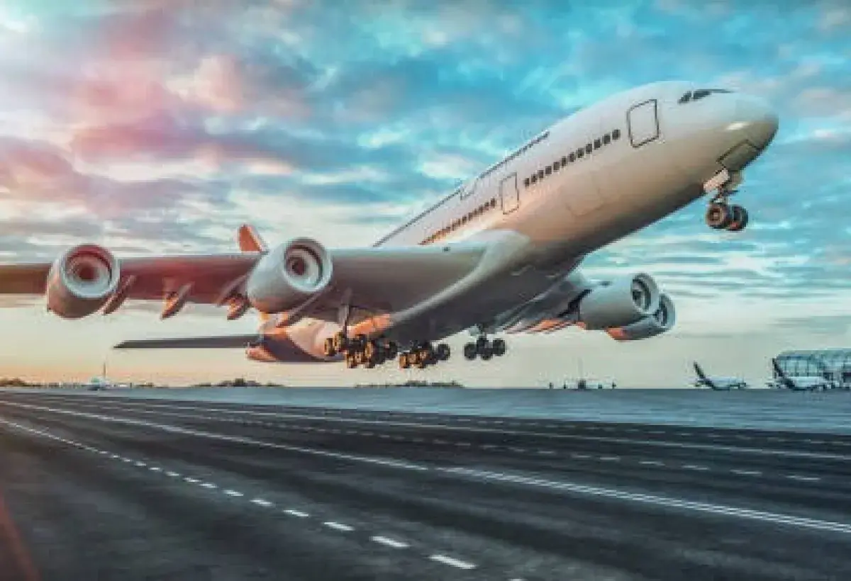 Airplane accelerating during takeoff roll