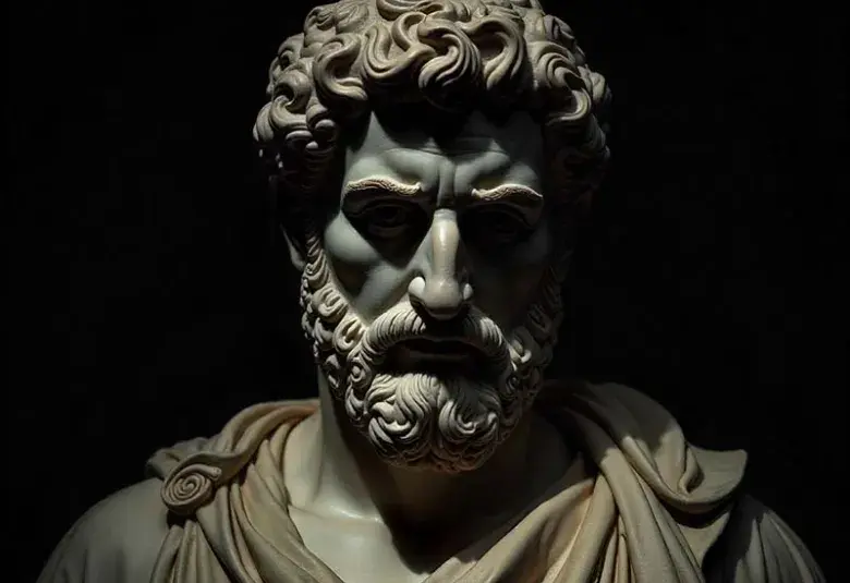 Marcus Aurelius in Shadow — The Weight of Reflection