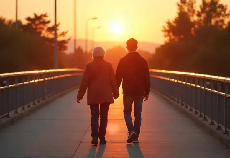 The bridge represents connection, renewal, and wisdom passing between generations