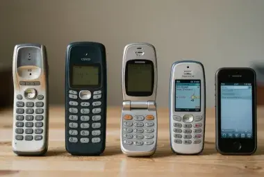 Evolution of cellphones from early mobile phones to modern smartphones