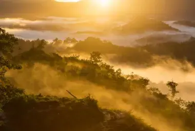 Sunrise Over Misty Hills.