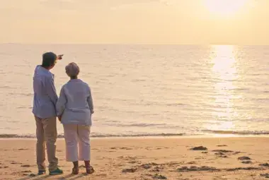 Retirees enjoying the Thai coastline in a peaceful setting.