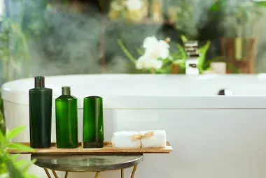 Relaxing Bathroom With Warm Shower Steam