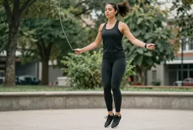Person jumping rope during an energizing fitness session