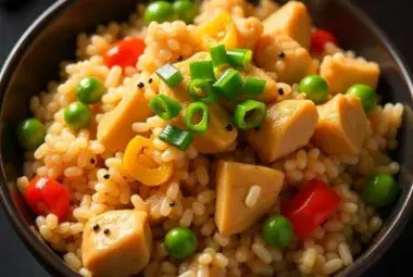 Rice Cooker Chicken & Veggie Rice